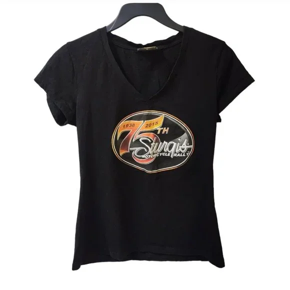 Biker Clothing Tops | Biker Clothing Sturgis Motorcycle Rally Vneck Cutout Sexy Angel Wing Back Xl | Color: Black | Size: Xl